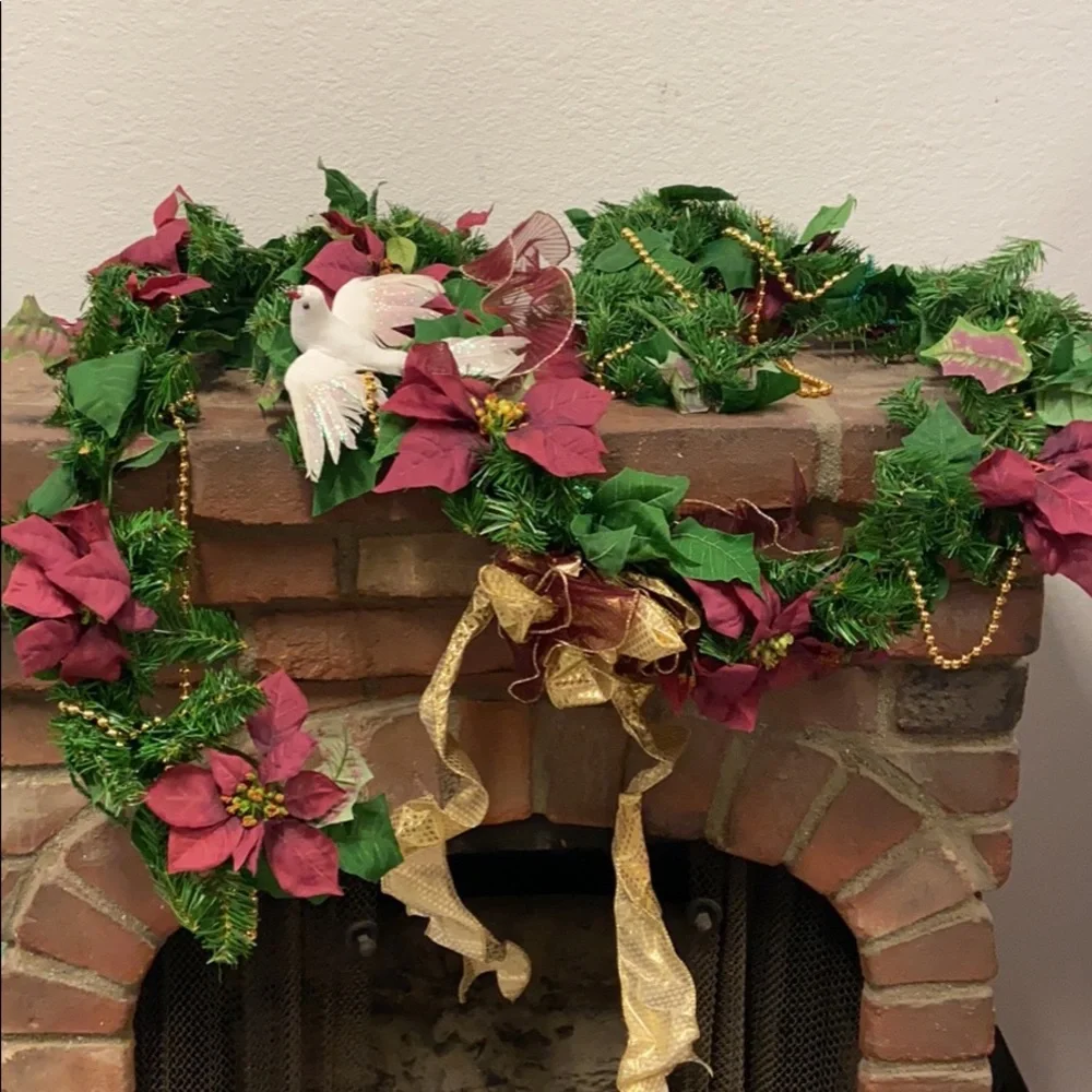Thick synthetic lifelike Christmas holiday garland